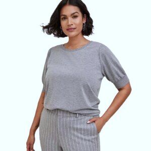 TORRID Lightweight French Terry Crew Neck Short Sleeve Sweatshirt. Plus Size 2